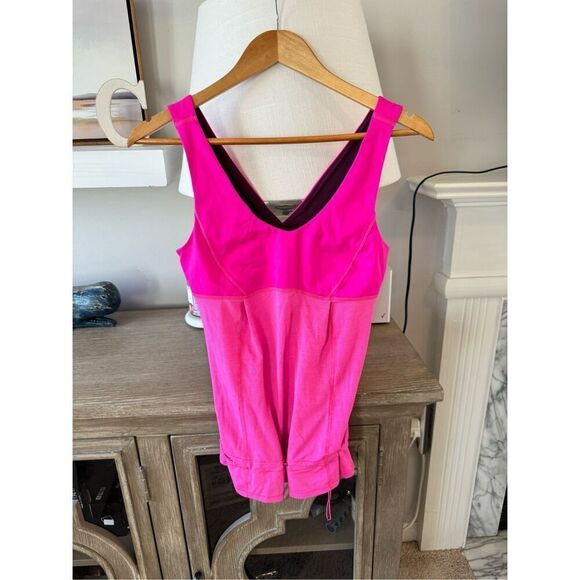 Lululemon Hustle & Bustle Tank Heathered Raspberry Glo Light Size 6 - Picture 1 of 10